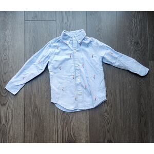 Janie and Jack Flamingo Oxford Shirt,3t